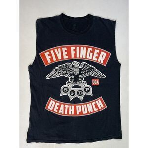 Five Finger Death Punch Graphic T-shirt Men Medium Black Music Sleeveless